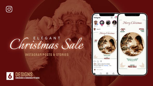 Merry Christmas Sale Instagram Pack B175 - 34212728 Videohive Download