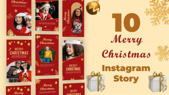 Merry Christmas Social Story Pack - Videohive Download 34917094