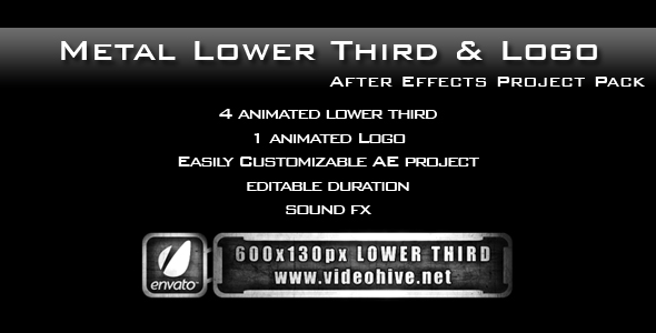 Metal Lower Third & Logo AE Project PACK - Download Videohive 183783
