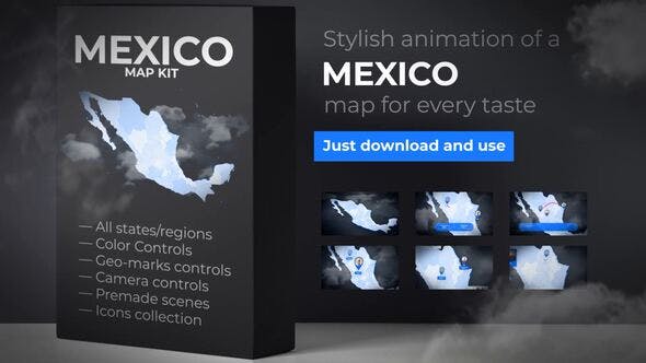 Mexico Map United Mexican States Map Kit - 24049254 Videohive Download