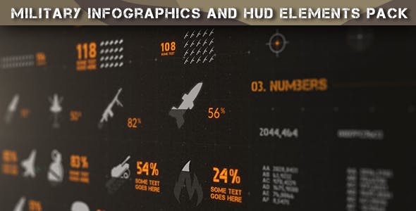 Military Infographics and Hud Elements Pack - 19732835 Download Videohive