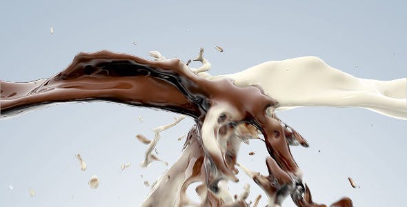 Milk and chocolate fluid collision - Download 76716 Videohive