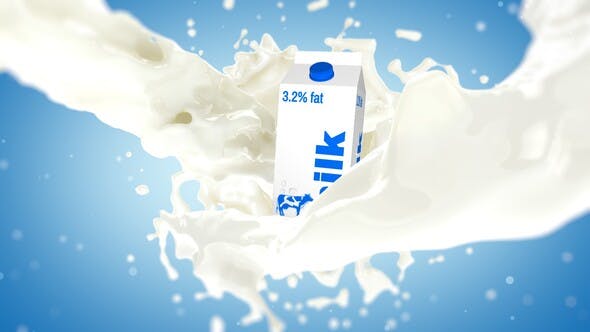 Milk Splash With Box Element 3D - Download Videohive 33333922