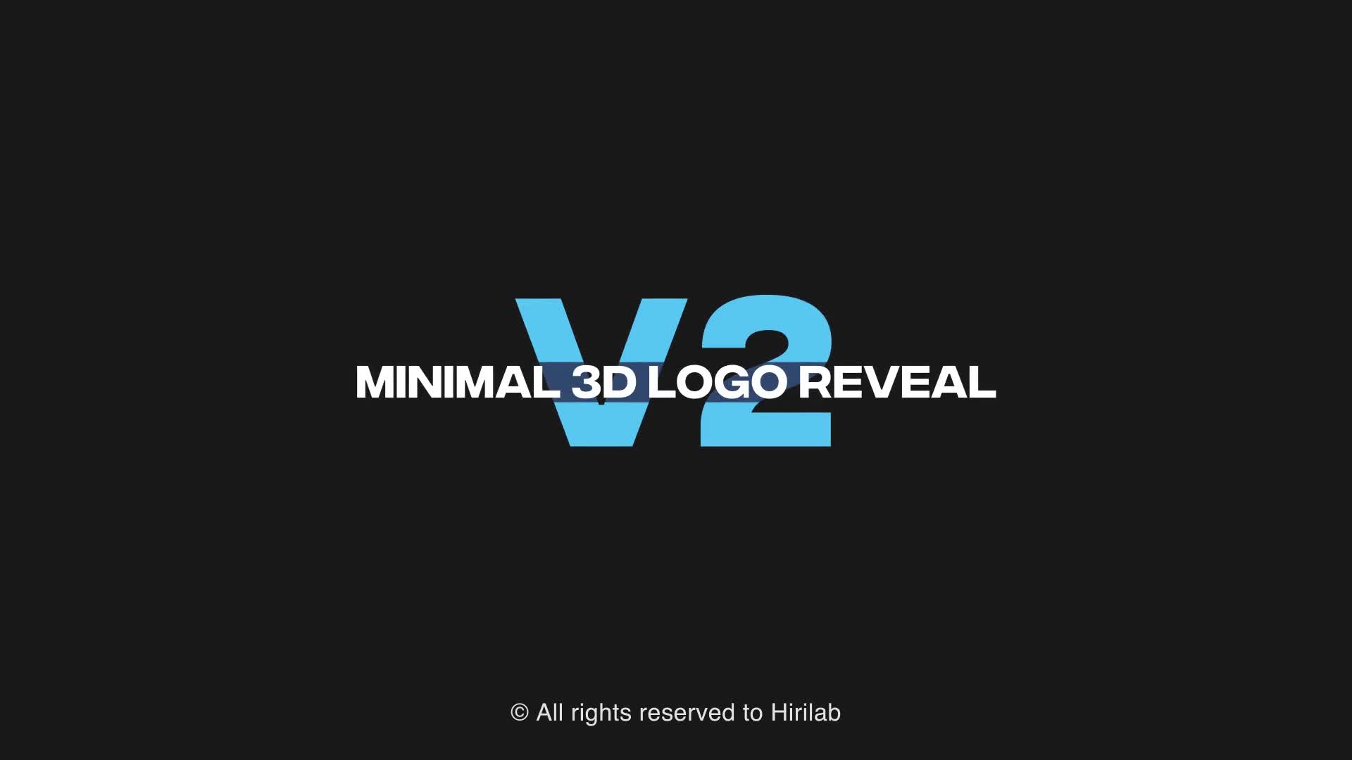 Minimal 3d Logo Reveal V2 Videohive 31887403 After Effects Image 1