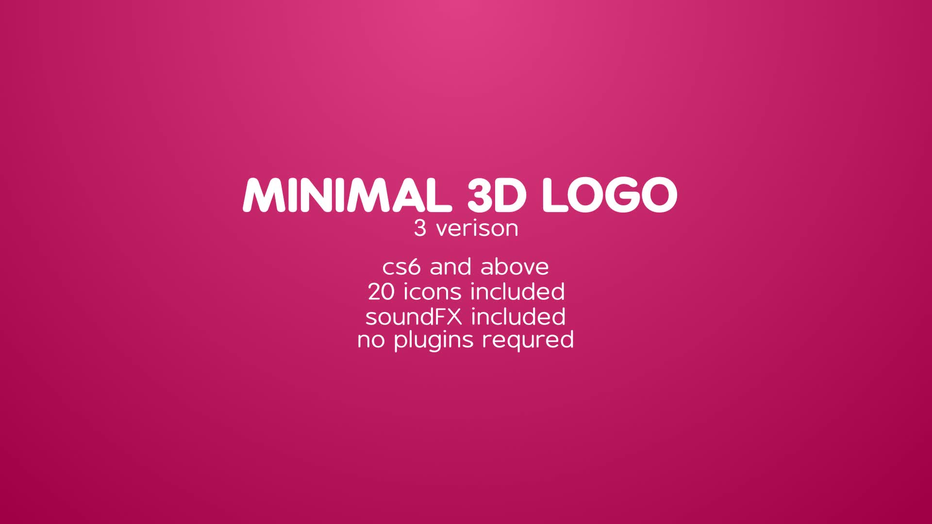 Minimal 3D Logo Videohive 22370419 After Effects Image 1