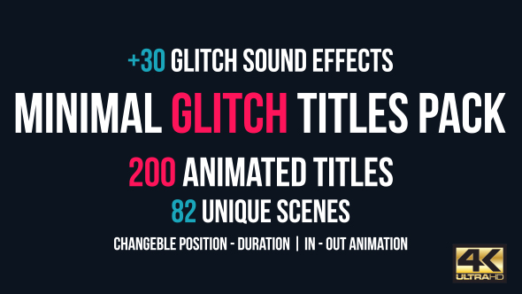 Minimal Glitch Titles Pack + 30 Glitch Sound Effects - Download Videohive 16146631