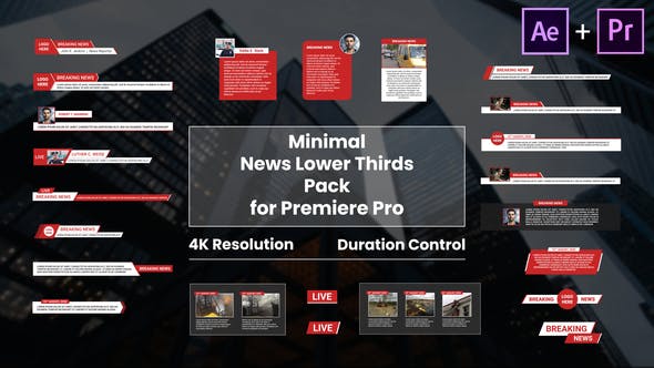 Minimal News Lower Thirds Pack for Premiere Pro - Download 28153114 Videohive