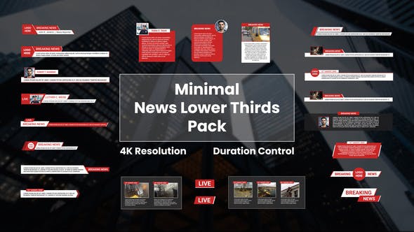Minimal News Lower Thirds Pack - Videohive Download 28006846