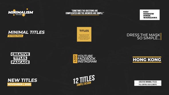Minimal Titles | After Effects - Download 34317456 Videohive