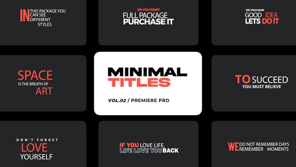 Minimal Titles for Premiere Pro Vol 02 - Download Videohive 35875066