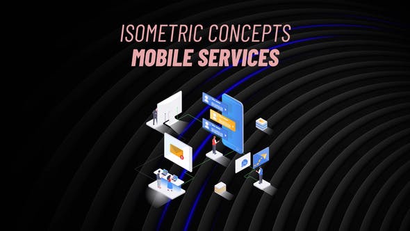 Mobile Services Isometric Concept - Videohive Download 31223569