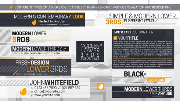 Modern And Simple Lower Thirds Package - Videohive Download 11628877