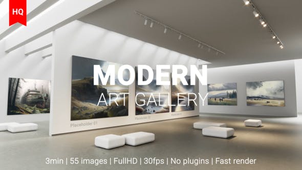 Modern Art Museum Gallery NFT AI Traditional Art Exhibition - 42550449 Videohive Download