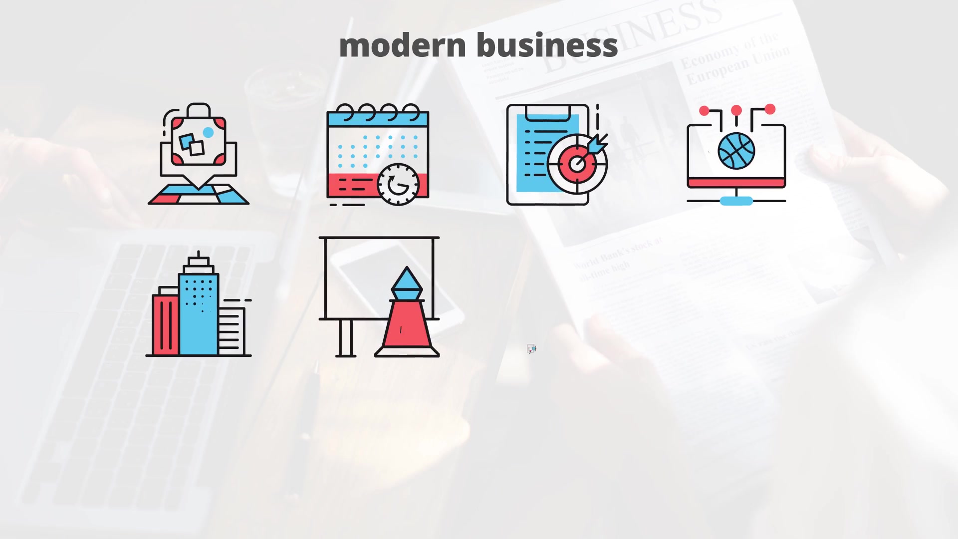 MODERN BUSINESS – Thin Line Icons - Download Videohive 23454681