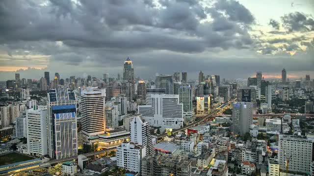 Modern City Skyline Day To Night Timelapse HDR  Videohive 3164999 Stock Footage Image 1