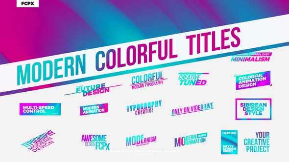 Modern Colorful Titles | FCPX - Videohive Download 24535686