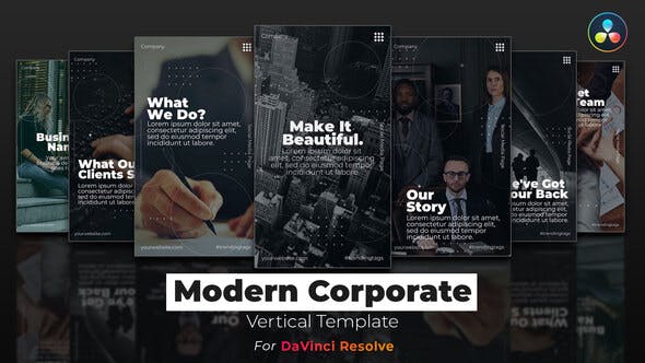 Modern Corporate | DaVinci Resolve Template | Vertical - 34220694 Videohive Download
