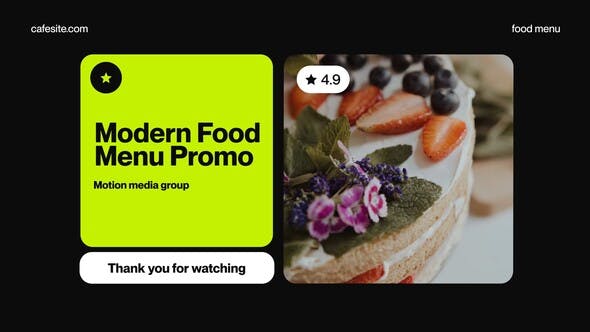 Modern Food Menu - Download 34909571 Videohive