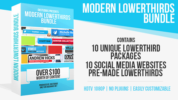 Modern Lower Thirds Bundle (10 in 1) - Download Videohive 5675117