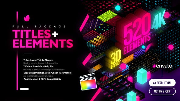 Modern Pack of Titles and Elements for FCPX 4K - Download Videohive 28907886
