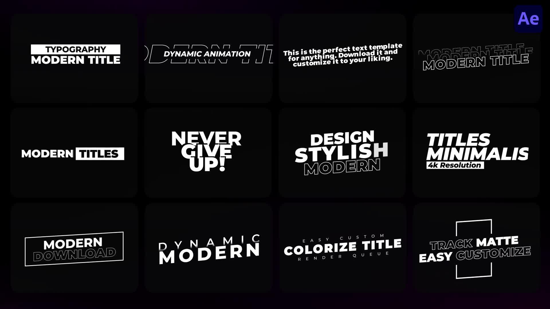 Modern Titles | After Effects Videohive 40754814 After Effects Image 1