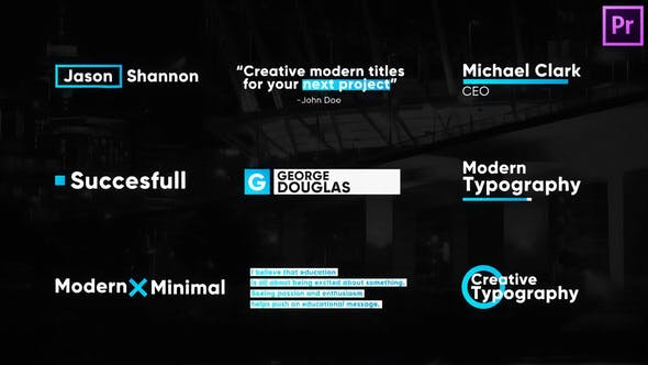 Modern Titles & Lower Thirds for Premiere Pro - Videohive 29031449 Download