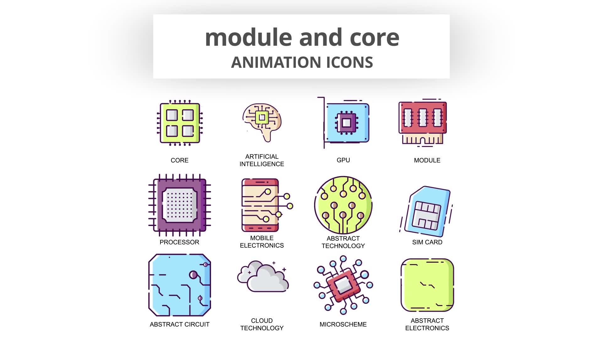 Module & Core Animation Icons Videohive 30885379 After Effects Image 7