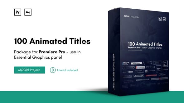 Mogrt Titles v2 100 Animated Titles for Premiere Pro & After Effects - 21751625 Download Videohive
