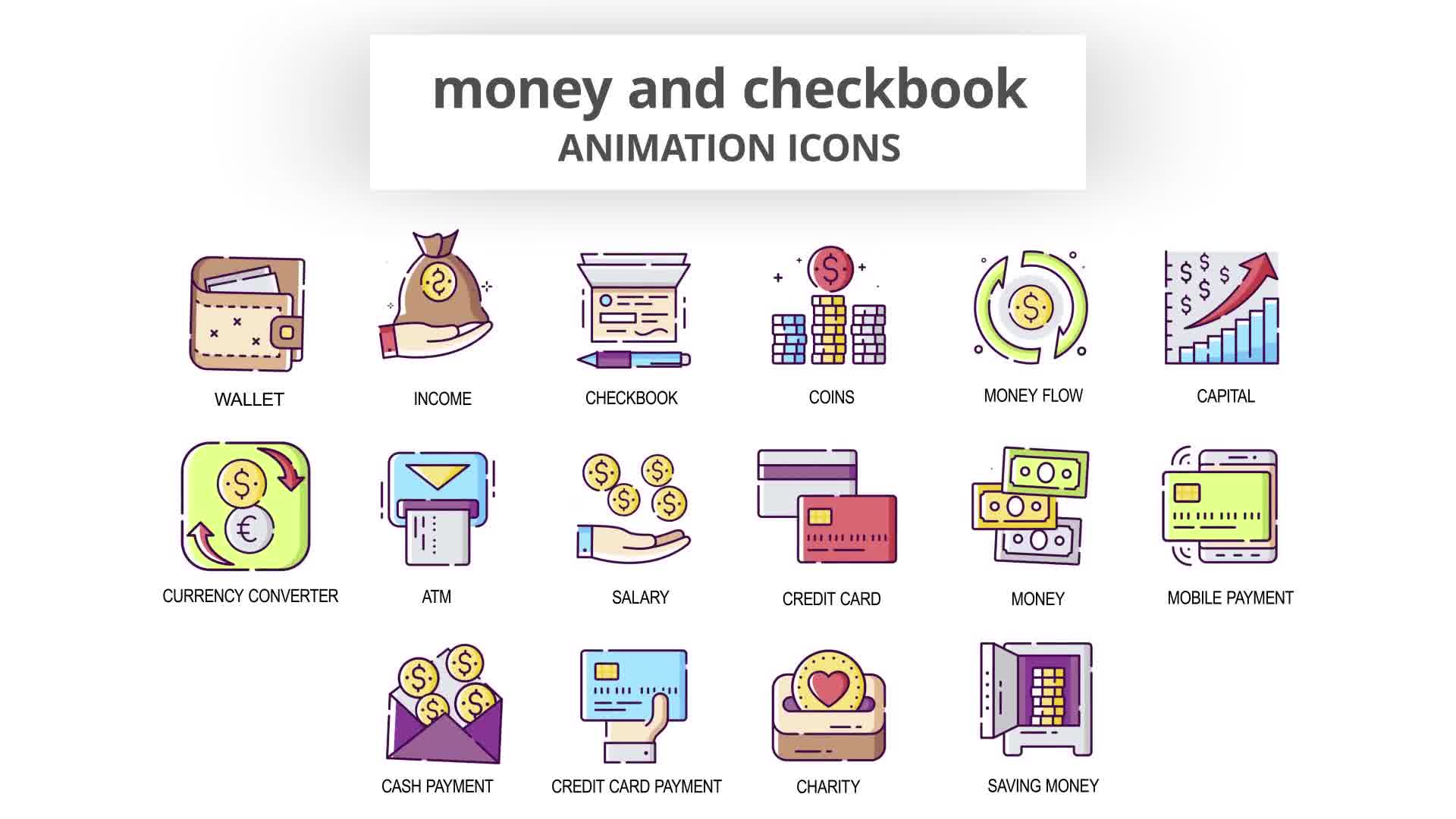 Money & Checkbook Animation Icons Videohive 30041585 After Effects Image 10