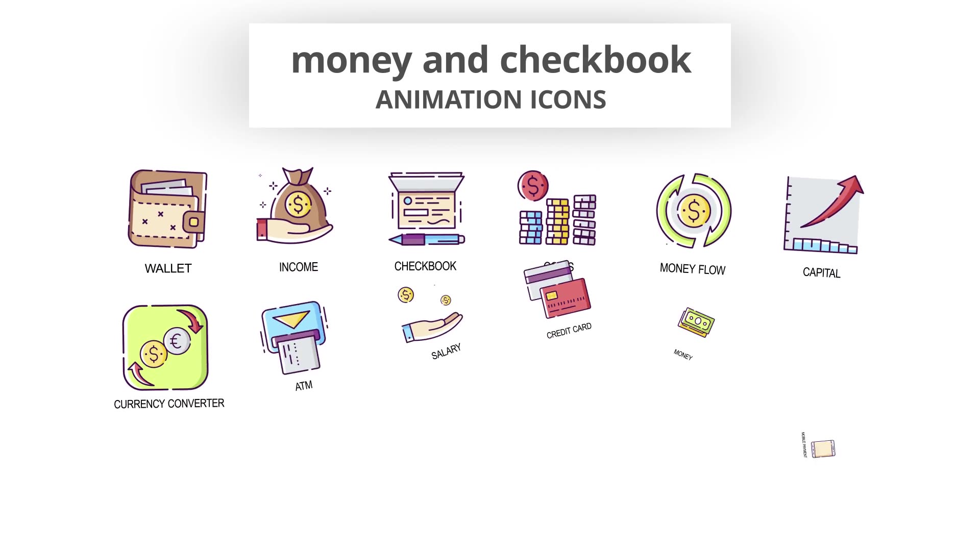 Money & Checkbook Animation Icons Videohive 30041585 After Effects Image 4
