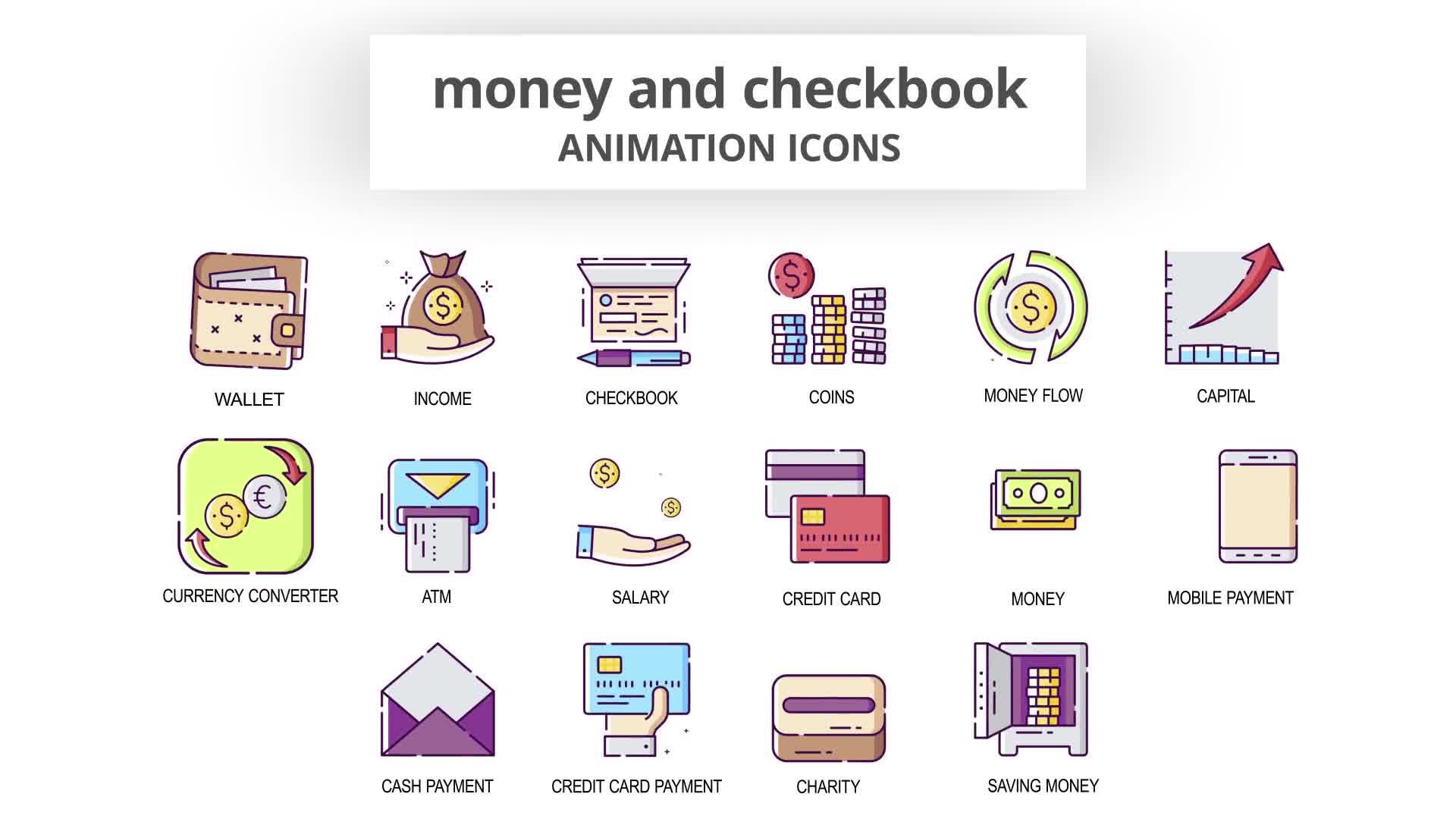 Money & Checkbook Animation Icons Videohive 30041585 After Effects Image 9