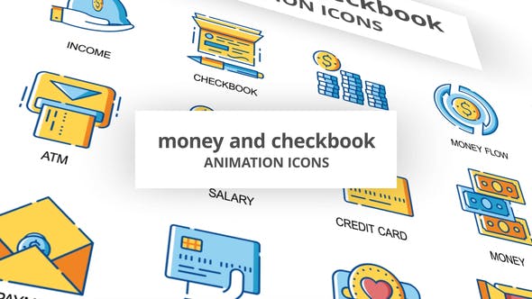 Money & Checkbook Animation Icons - 30260902 Videohive Download