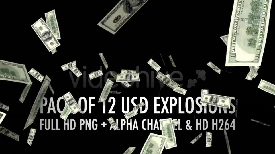 Money Explosion US Dollars Pack of 12 Videohive 4382949 Motion Graphics Image 8