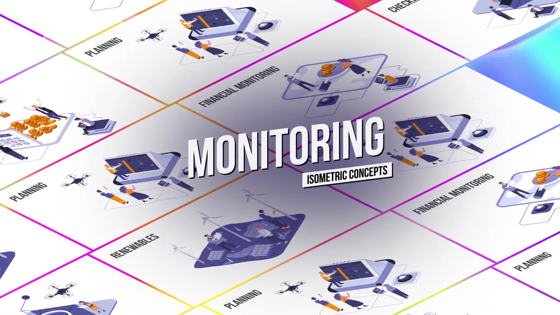 Monitoring Isometric Concept Videohive 28986926 After Effects Image 1