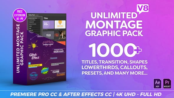 Montage Graphic Pack / Titles / Transitions / Lower Thirds and more - 23449895 Videohive Download