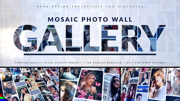 Mosaic Photo Gallery | Logo Reveal - 31061347 Videohive Download