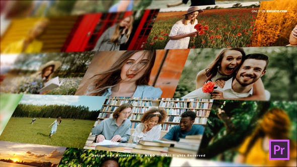 Mosaic Photo Wall Vlog Logo Reveal - 30240774 Download Videohive