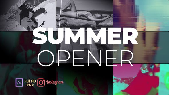 Mosaic Vlog Summer Slideshow Opener - 27162745 Videohive Download