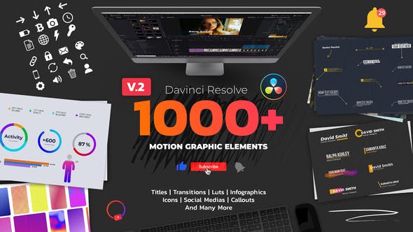 Motion Graphic Pack for Davinci Resolve - Videohive 30109295 Download