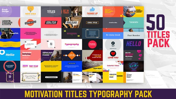 Motivation Titles Typography Pack - 23768979 Videohive Download