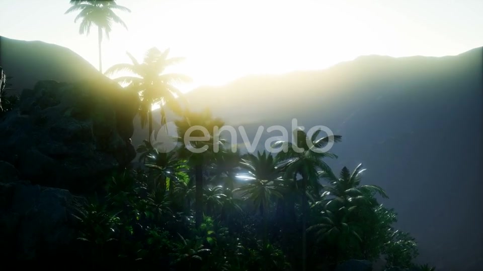 Mountain and Field Landscape with Palms - Download Videohive 21978445