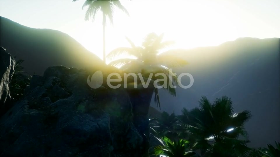 Mountain and Field Landscape with Palms - Download Videohive 21978445