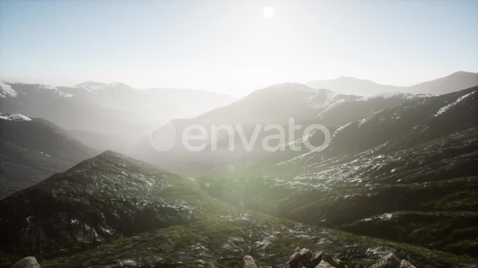 Mountains in Fog at Sunset - Download Videohive 21591380