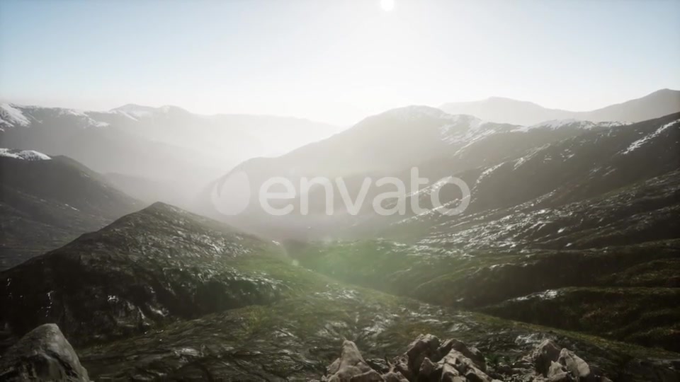 Mountains in Fog at Sunset - Download Videohive 21843927