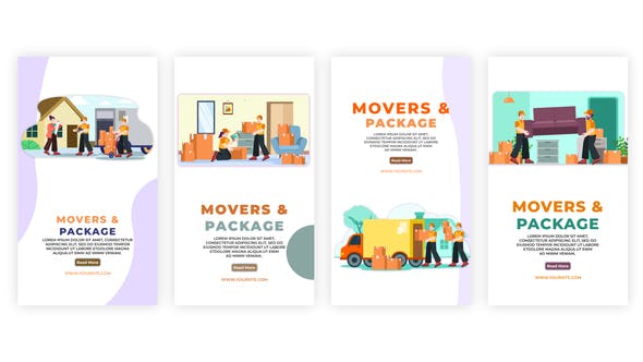 Movers & Package Services Instagram Story Pack - 39083026 Download Videohive