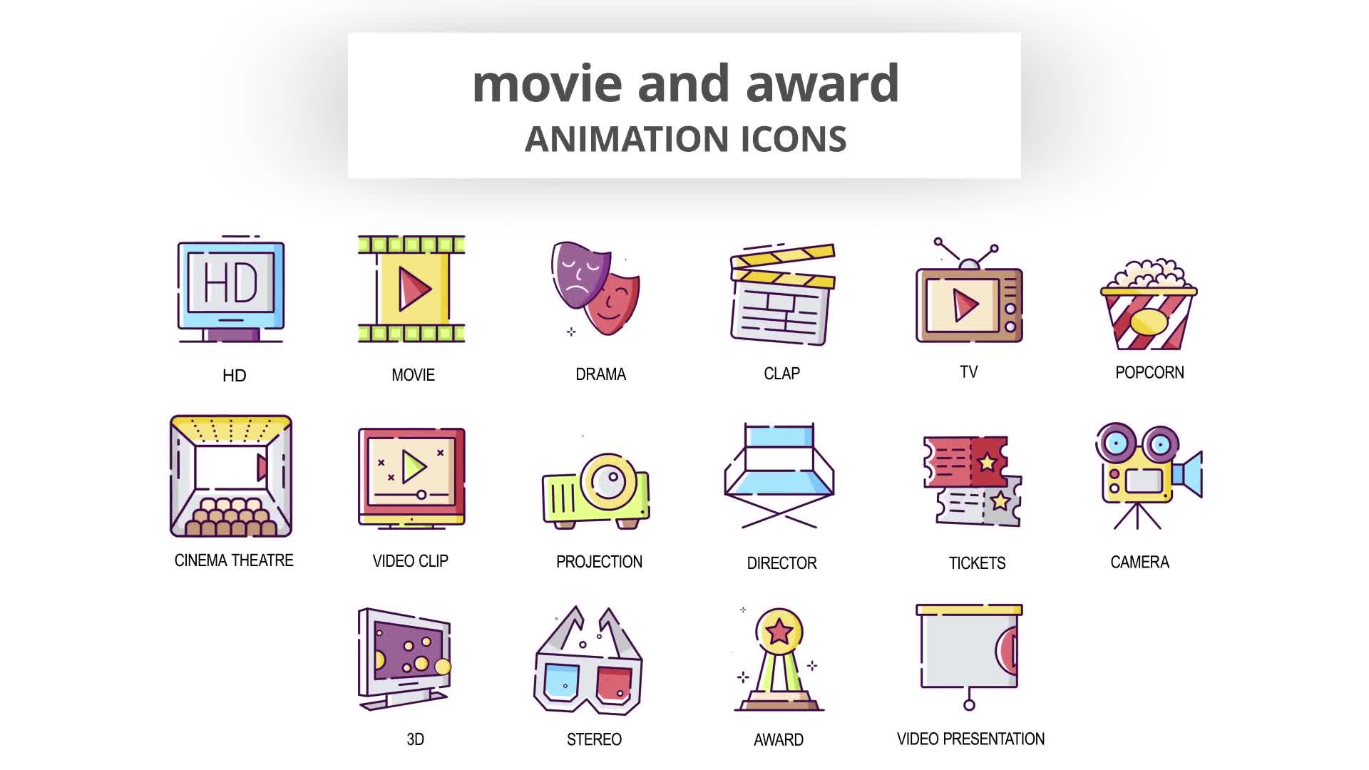 Movie & Award Animation Icons Videohive 30041600 After Effects Image 8