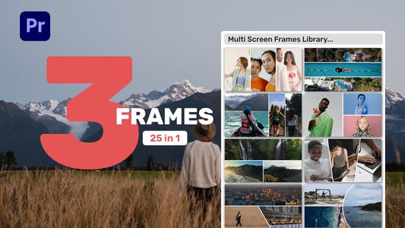 Multi Screen Frames Library 3 Frames for Premiere Pro - 39370770 Download Videohive