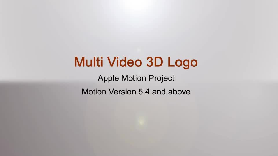 Multi Video 3D Logo Apple Motion - Download Videohive 21491300