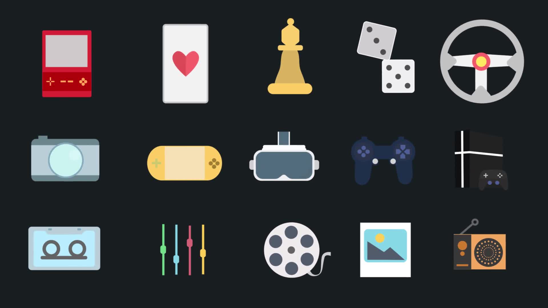 Multimedia and Gaming Icons Videohive 36490708 Apple Motion Image 1