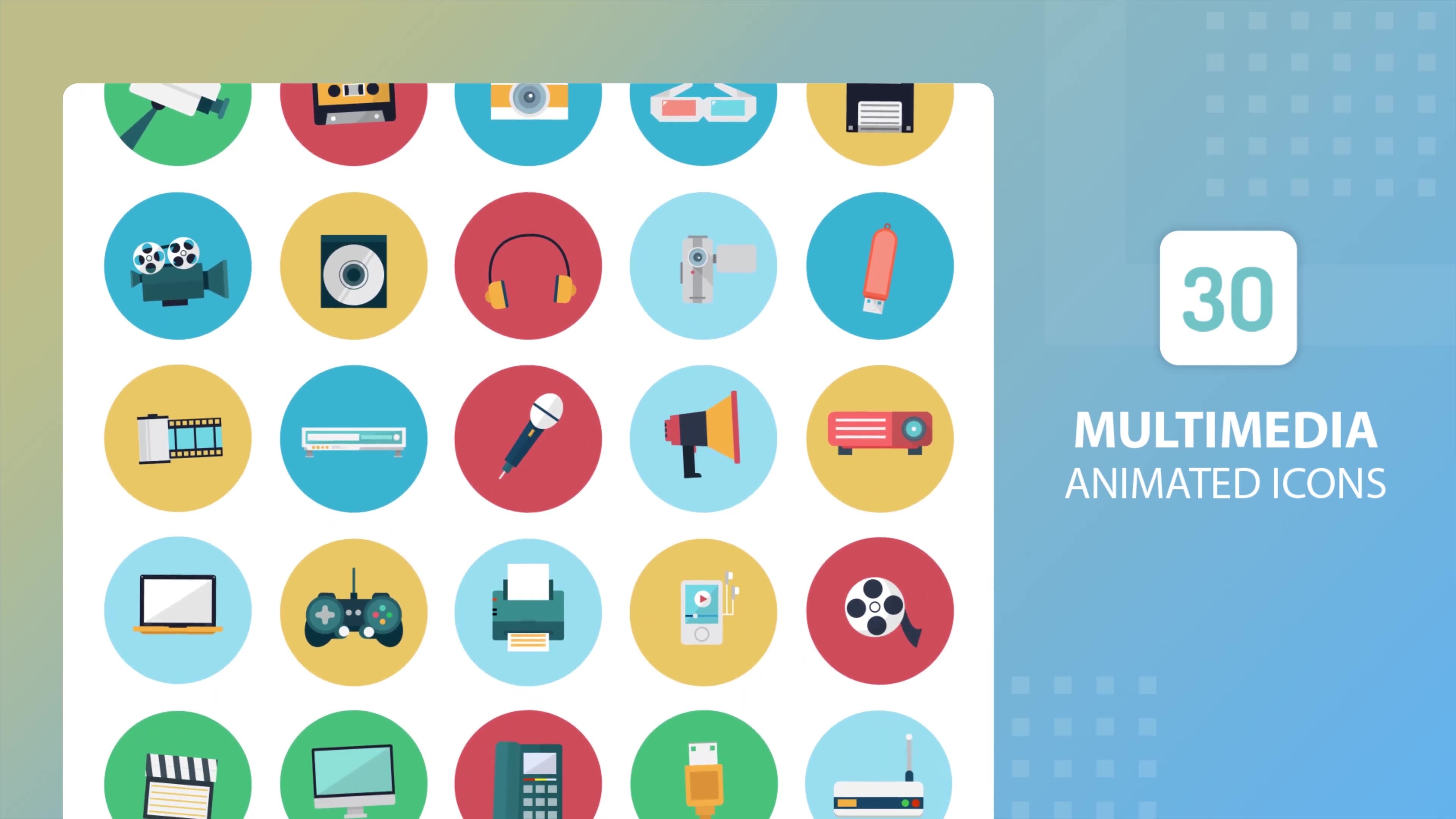 Multimedia Animated Icons | After Effects Videohive 39471738 After Effects Image 3